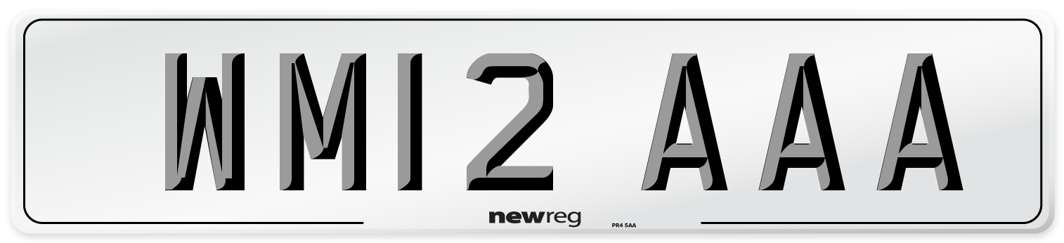 WM12 AAA Number Plate from New Reg